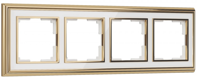 Рамка на 4 поста Werkel WL17-Frame-04 Palacio (золото / белый) - купить в Туле