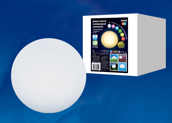 Декоративный аккумуляторный светильник светодиодный Uniel ULG-R001 030/RGB IP65 BALL с гарантией 1 год