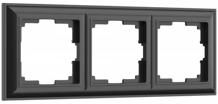 Рамка на 3 поста Werkel W0032208 Fiore (черный матовый) - купить в Туле