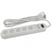 USF-5es-1.5m-USB-W Сетевой фильтр ЭРА (белый) с заземл, 3x0,75мм2, с выкл, 5гн+2USB, 1.5м - купить в Туле