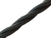 Витой ретро кабель для внешней проводки Werkel Retro 3х1,5мм черный - купить в Туле
