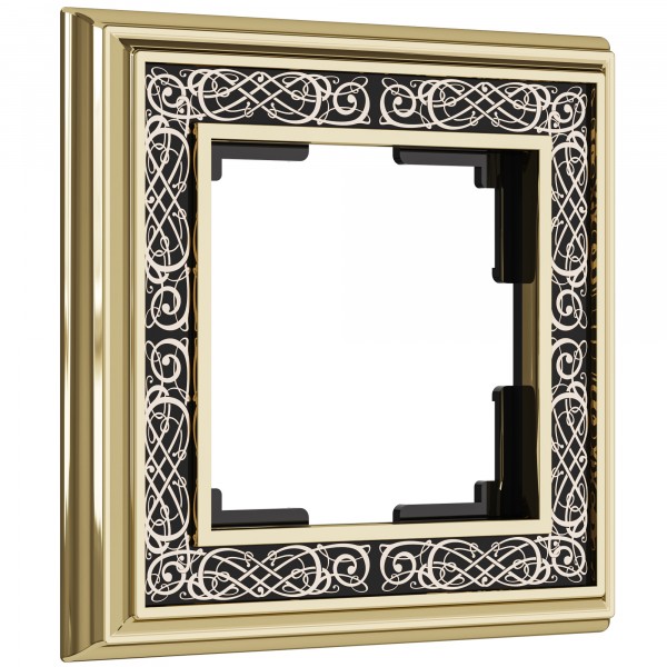 Рамка на 1 пост WL77-Frame-01 Palacio Gracia (золото/черный) - купить в Туле