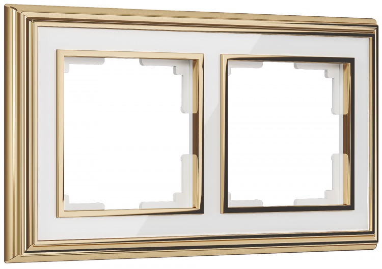 Рамка на 2 поста Werkel WL17-Frame-02 Palacio (золото / белый) - купить в Туле