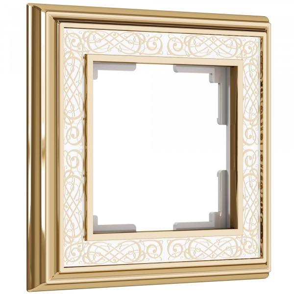Рамка на 1 пост WL77-Frame-01 Palacio Gracia (золото/белый) - купить в Туле