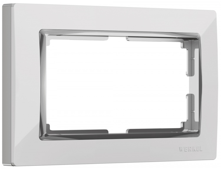 Рамка для двойной розетки Werkel WL03-Frame-01-DBL-white  Snabb (белый/хром) - купить в Туле