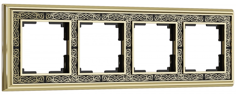 Рамка на 4 поста WL77-Frame-04 Palacio Gracia (золото/черный) - купить в Туле