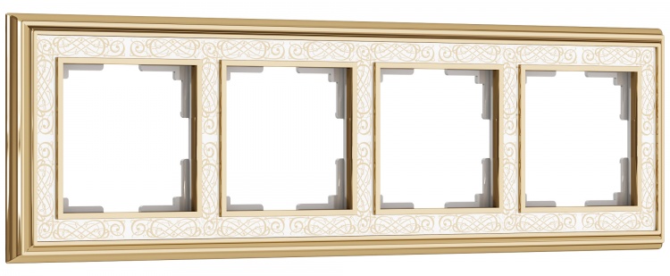 Рамка на 4 поста WL77-Frame-04 Palacio Gracia (золото/белый) - купить в Туле
