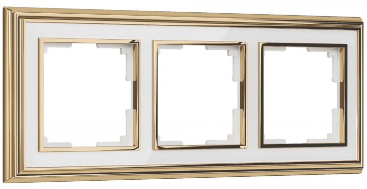 Рамка на 3 поста Werkel WL17-Frame-03 Palacio (золото / белый) - купить в Туле